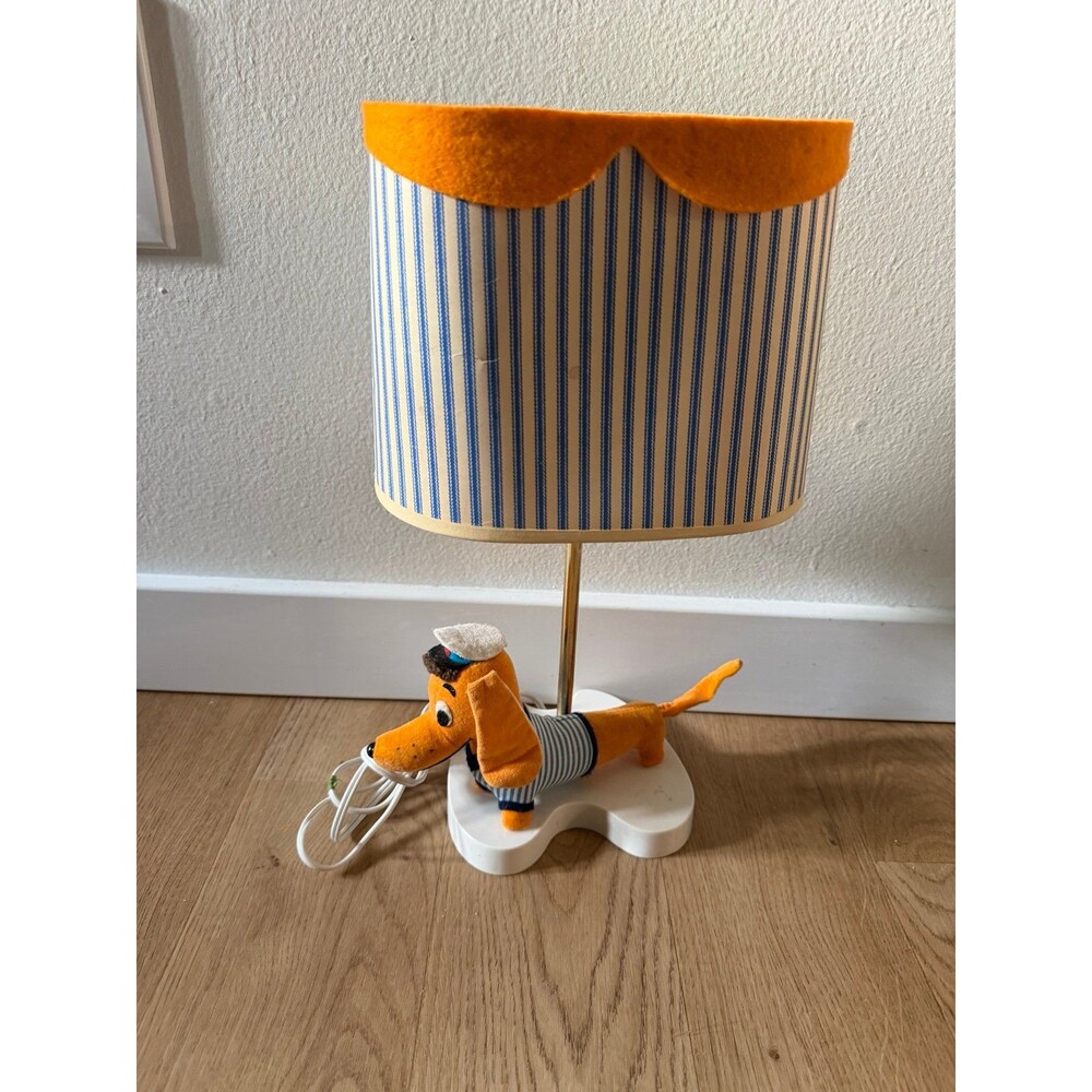 Vintage Mid-Century Dachshund Dog Sailor Table Lamp